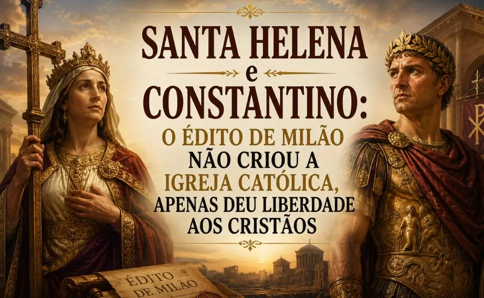 Imagem do artigo História de Santa Helena Mãe do Imperador Constantino que, ao Ver o Sinal da Cruz, Deixa de Ser Pagão e se Torna Cristão