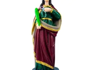 Imagem Católica Santa Apolônia em Resina 19,5cm Decorada ML Religioso